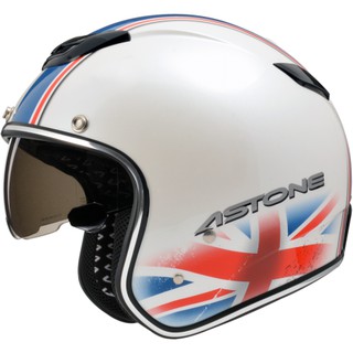 ∥益發安全帽_建國∥ ASTONE SPORSTER 381G K95 白淺藍色 復古帽 雙鏡 內襯全可拆 送鏡片