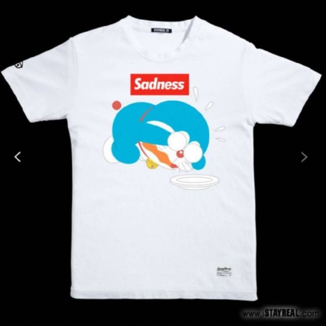 全新未拆 保證正品 SADNESS 哆啦A夢 T恤 Size XL 圖4圍尺寸圖 福袋抽到的 原價1200 只賣500