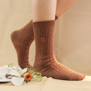PULO-暖纖淨麻花發熱保暖襪(M)美麗諾羊毛| 發熱襪 |保暖襪|羊毛襪|必備玩雪襪|適合睡覺保暖穿|堆堆襪