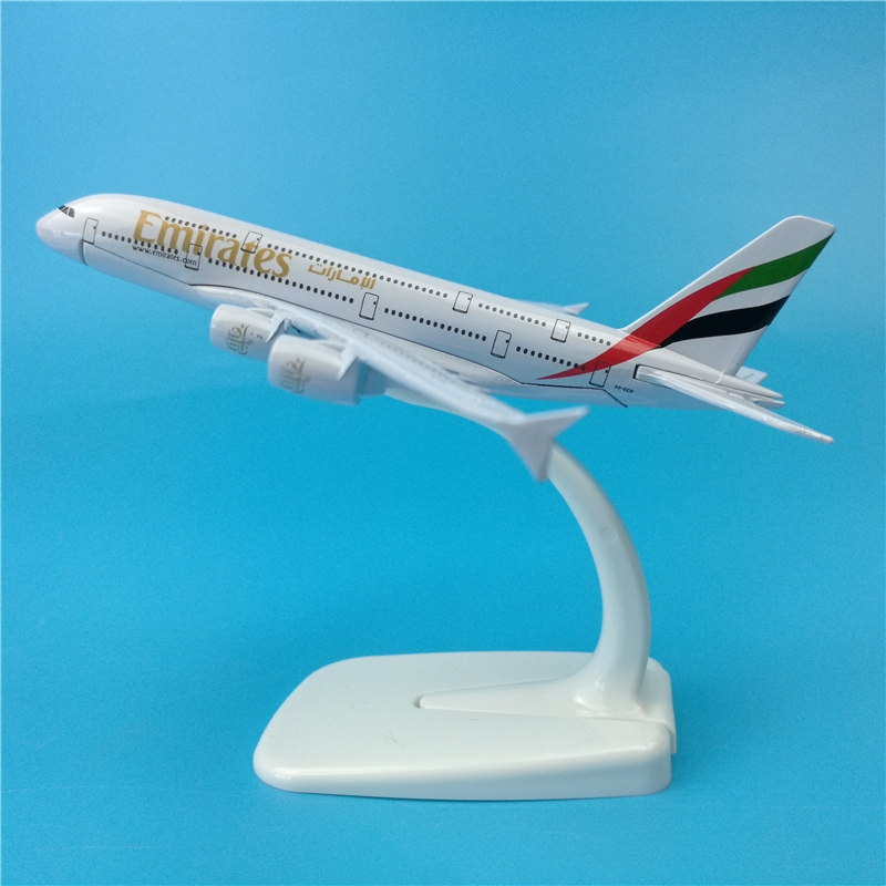 16cm阿聯酋航空A380金屬材質飛機模型擺件禮品定制機身底座Logo