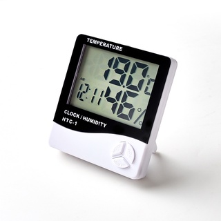 [現貨] 電子 室內 溫度 濕度 時鐘 時間 HTC-1 溫度計 濕度計 白色