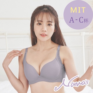 【露娜斯Nunas】活力素採。吸濕排汗涼感無痕高脅邊 A-C杯 機能內衣 U303 臺灣製 紫灰