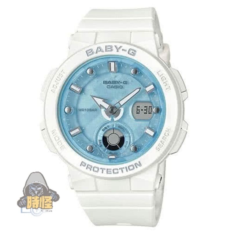 【CASIO】台灣卡西歐公司貨 BABY-G 海洋女神波光閃耀運動腕錶 100米防水-白X藍面(BGA-250-7A1)