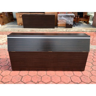 香榭二手傢俱*全新品 胡桃色雙人5尺 鋁條床頭箱-床頭櫃-床邊櫃-床架-雙人床-臺中傢俱回收-2手貨買賣-收納床頭櫃