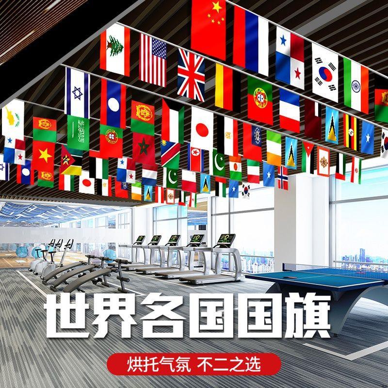 優質精選 可定制 萬國旗串旗吊旗定做世界各國國旗子掛旗幟小彩旗外國中 蝦皮購物