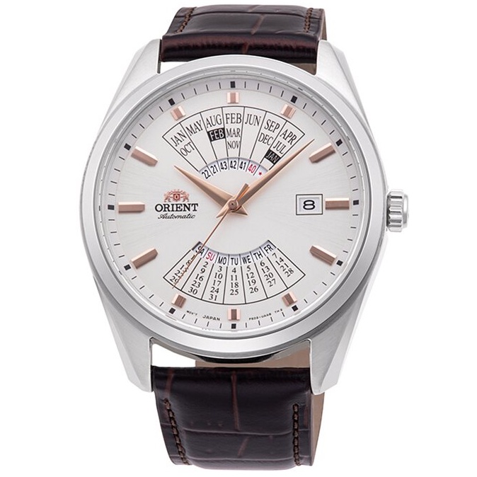 ORIENT 東方錶 男 現代系列 萬年曆皮革錶帶機械腕錶(RA-BA0005S)/43.5mm