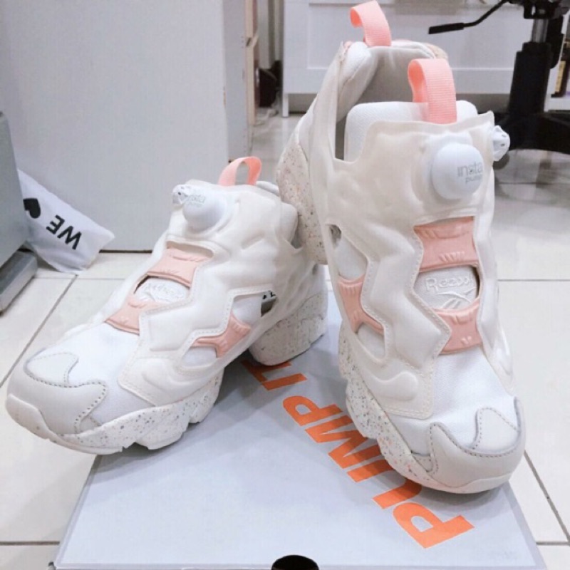 Reebok lnsta pump FUry 馬卡龍白粉 潑墨 復活節限定