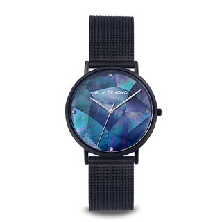 ALLY DENOVO Gaia Pearl琉璃米蘭帶腕錶-藍黑36mm(AF5020.4)【ERICA STORE】