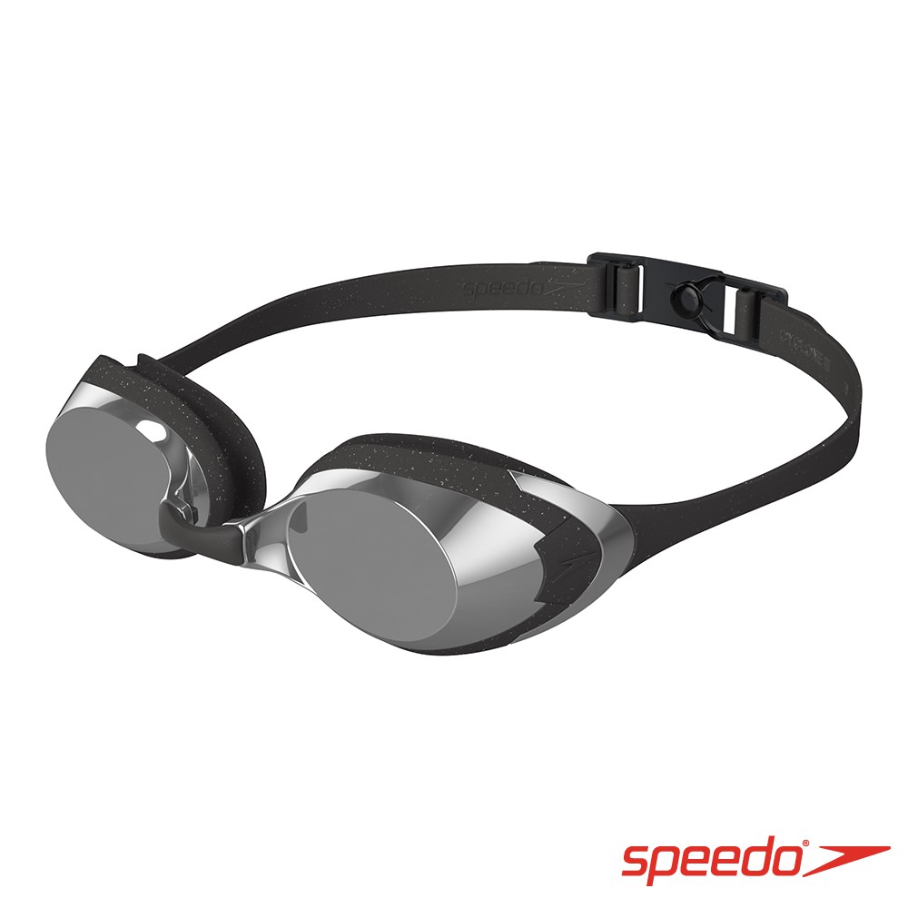 日本製| Speedo 成人運動泳鏡 鏡面 Cyclone 3 黑銀/舒適適合長泳/公司貨