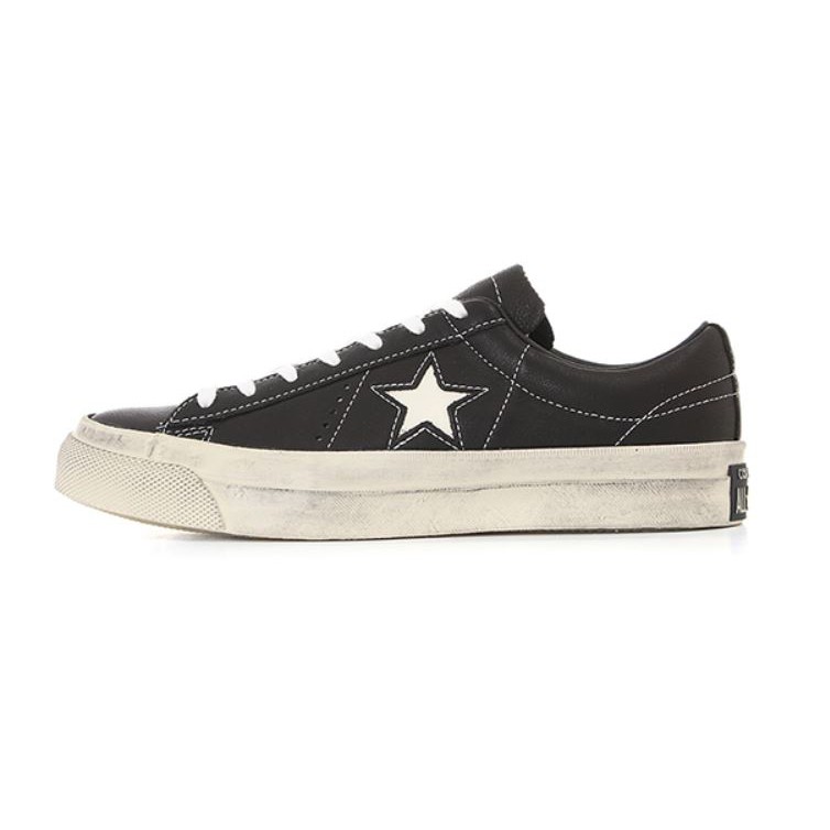 韓國代購 Converse John Varvatos One Star 黑色 皮革 星星 奶油底 仿舊 145368C