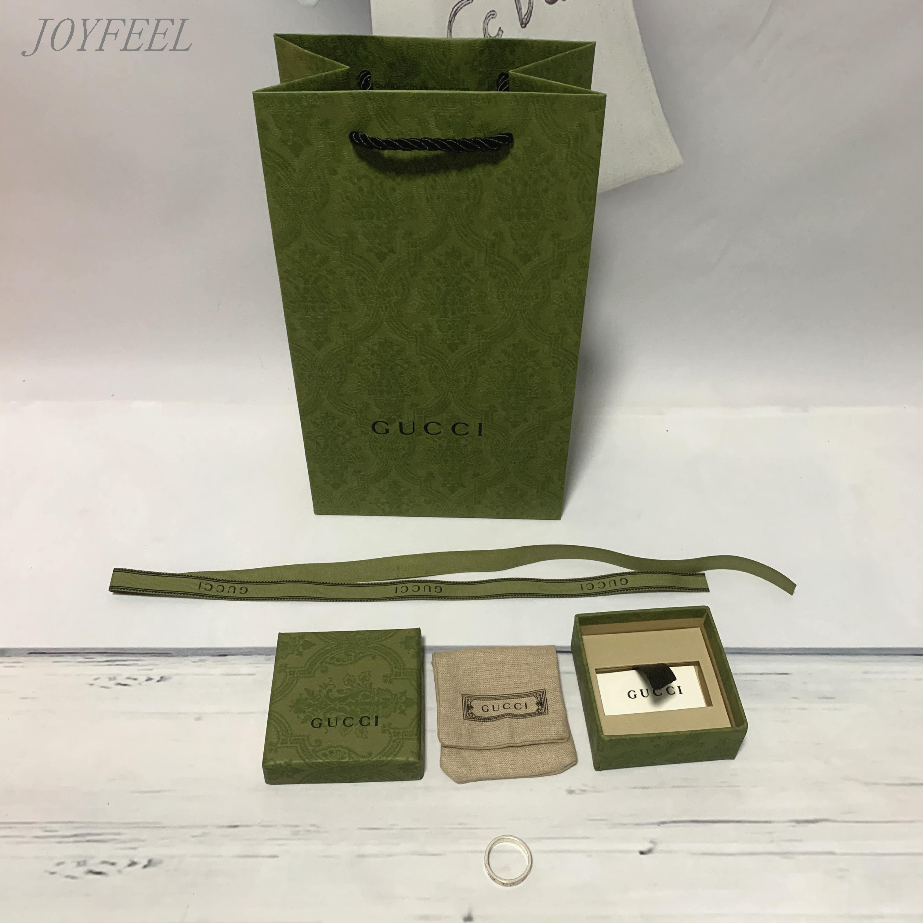Gucci古奇古馳專柜綠色飾品盒包裝手鏈戒指項鏈防塵袋原版禮品盒 蝦皮購物