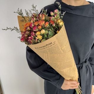 🐼大熊派對🎁多頭玫瑰乾花花束薔薇浪漫泡泡小清新ins北歐風拍照道具家居裝飾 禮物 永生花 禮盒 乾花