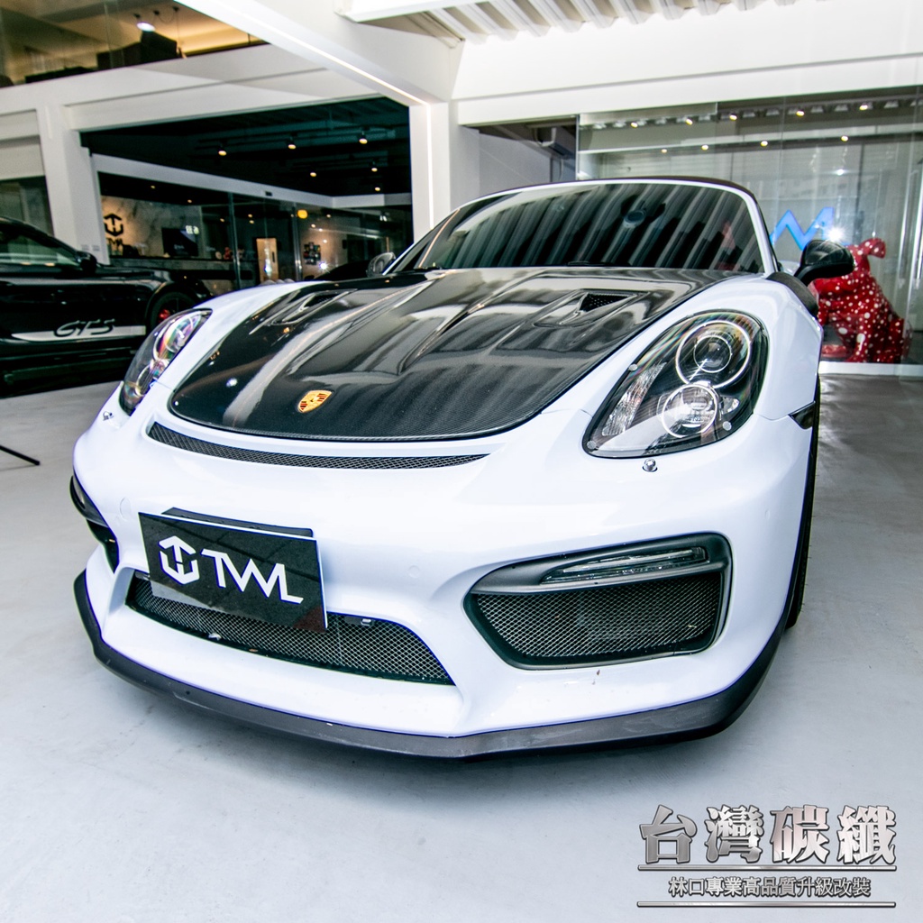 TWL台灣碳纖 全新Porsche保時捷 981 GT4 前保下巴 素材 PP 台灣製造