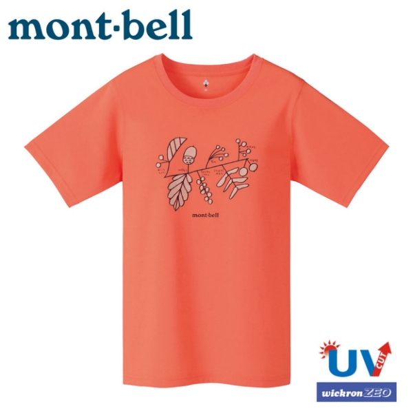【Mont-Bell 日本 女 WIC.T 木堅果短袖排汗T 恤《珊瑚粉》】1114353/運動上衣/快乾透氣