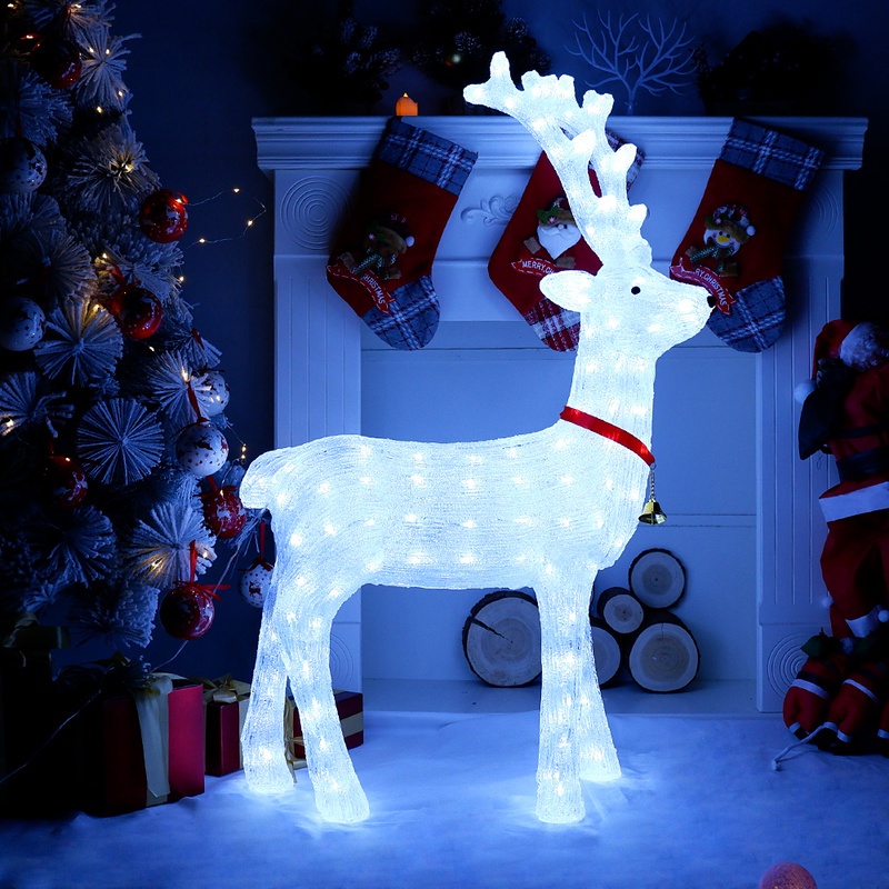 聖誕亞克力 LED 小熊聖誕老人小夜燈/假日花園寵物燈飾/兒童房可愛裝飾