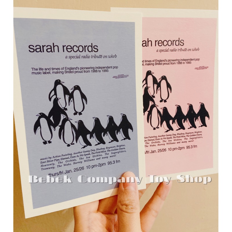 英國獨立音樂 🇬🇧Sarah records 1980s 莎拉唱片 唱片公司 復古 企鵝 明信片 收藏 卡片 HMV