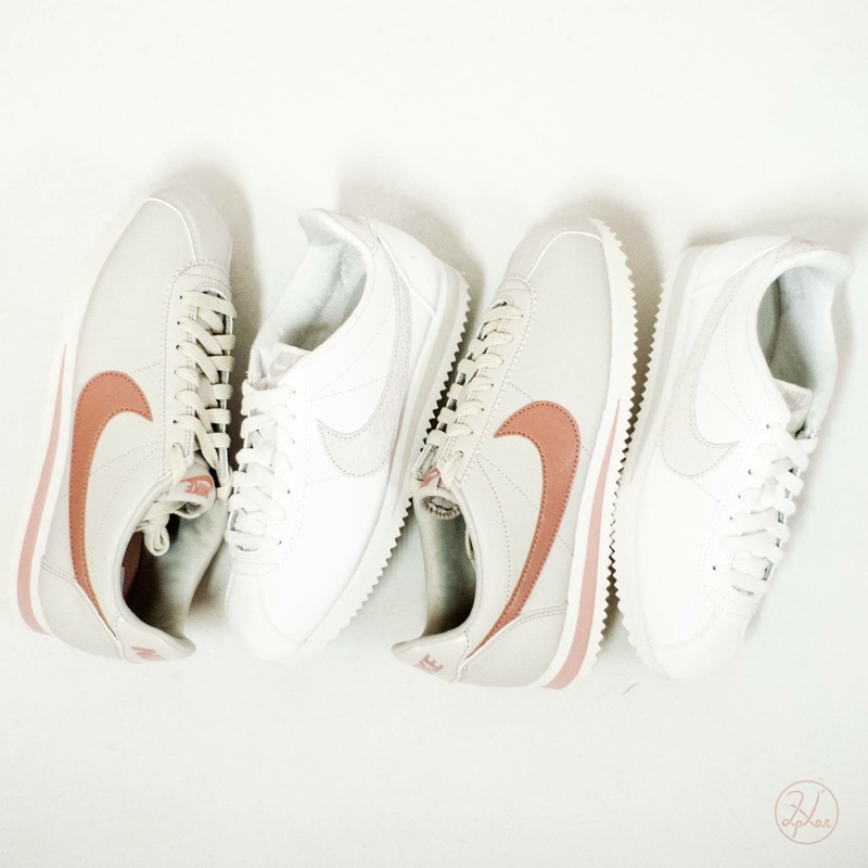 NIKE CLASSIC CORTEZ 灰粉 白粉 兩款 米白 玫瑰粉 粉紅 淡粉 灰粉阿甘 女鞋