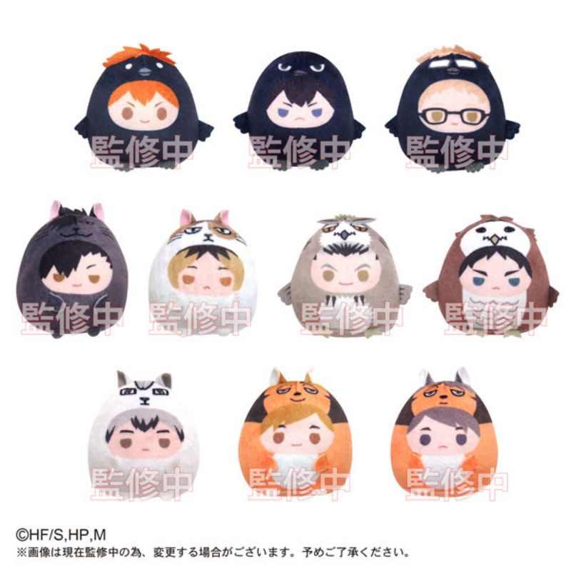 排球少年 動物掌心娃掌上娃 動物糰子動物裝娃娃/梟谷木兔赤葦音駒黑尾研磨圓滾滾胖娃胖球娃貓頭鷹貓黑尾貓研磨貓黑研娃娃研黑