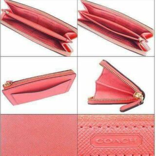 【禮物首選】全新真品 Coach F50439 防刮真皮拉鍊長夾