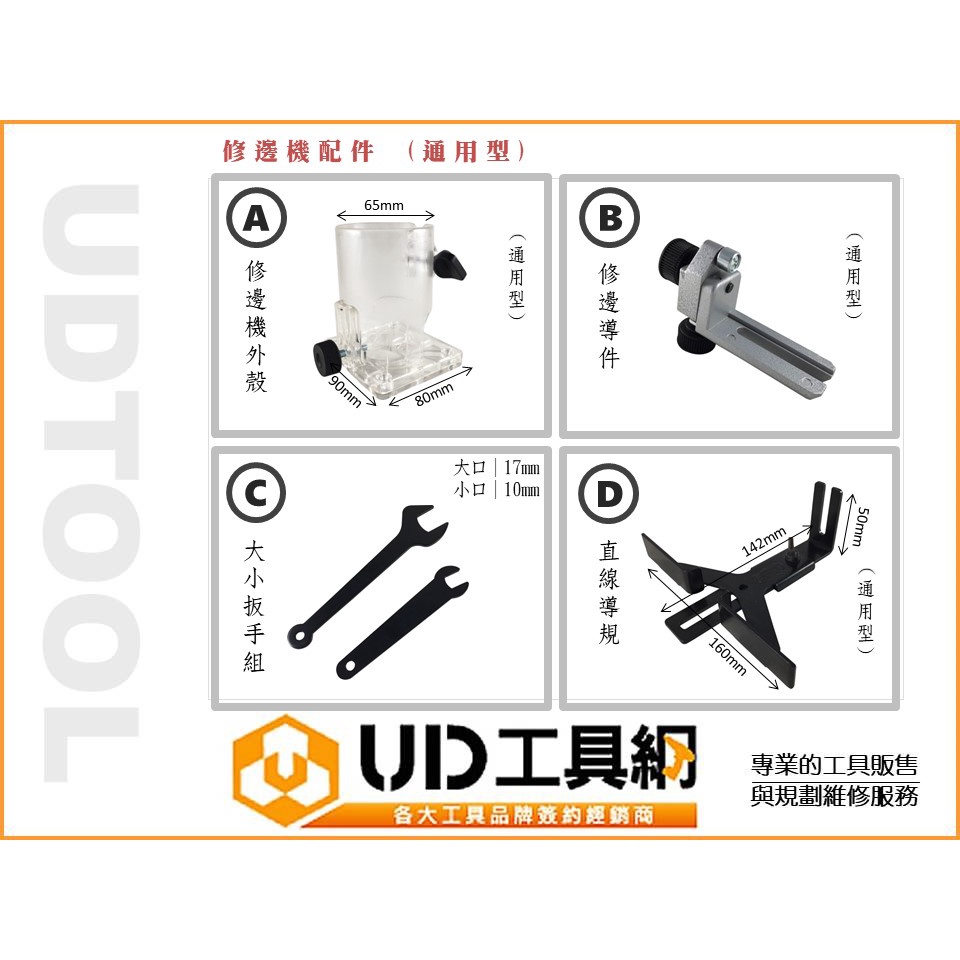 @UD工具網@ 修邊機配件 通用型 修邊機殼 外殼 大小扳手 開口扳手 修邊導規 修邊導規 直線導板 牧田/力山/牧科.