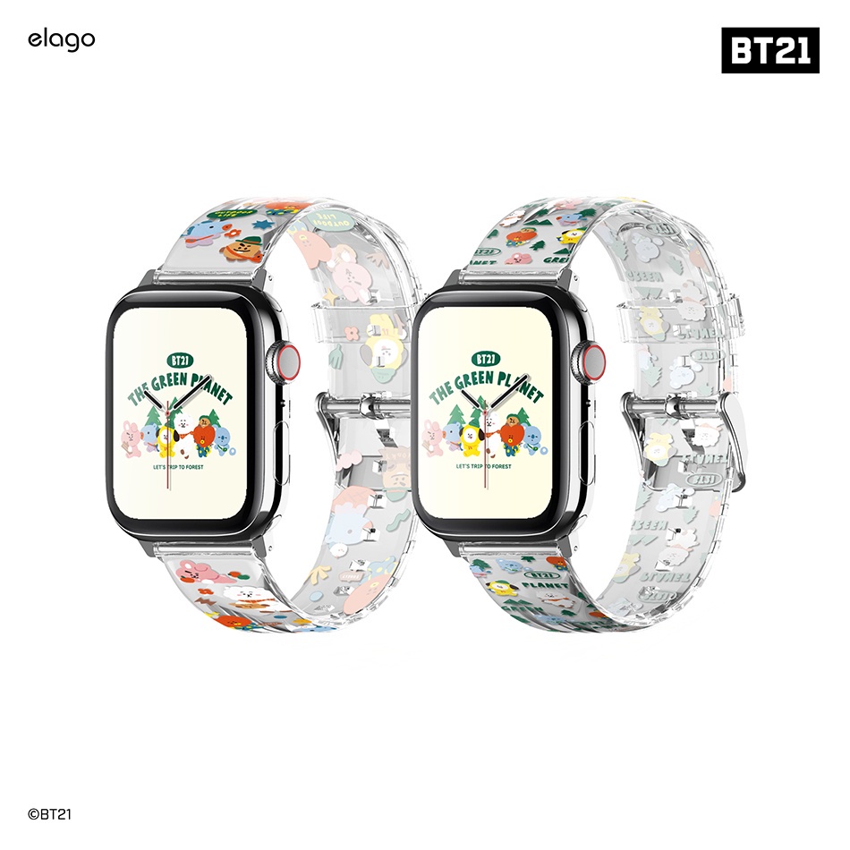 [elago] BT21 The Green Planet iWatch 透明錶帶(適用38/ 40/ 42/ 44)