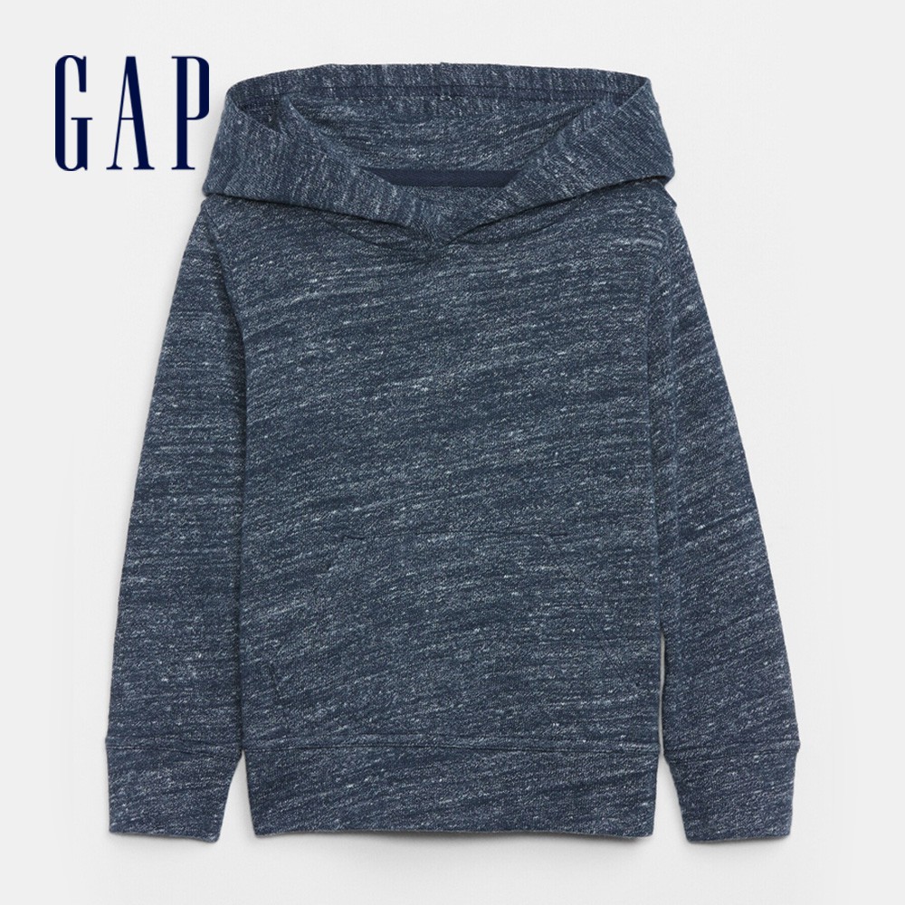 Gap 男幼童裝 簡約素色長袖針織上衣-藏青色(619191)
