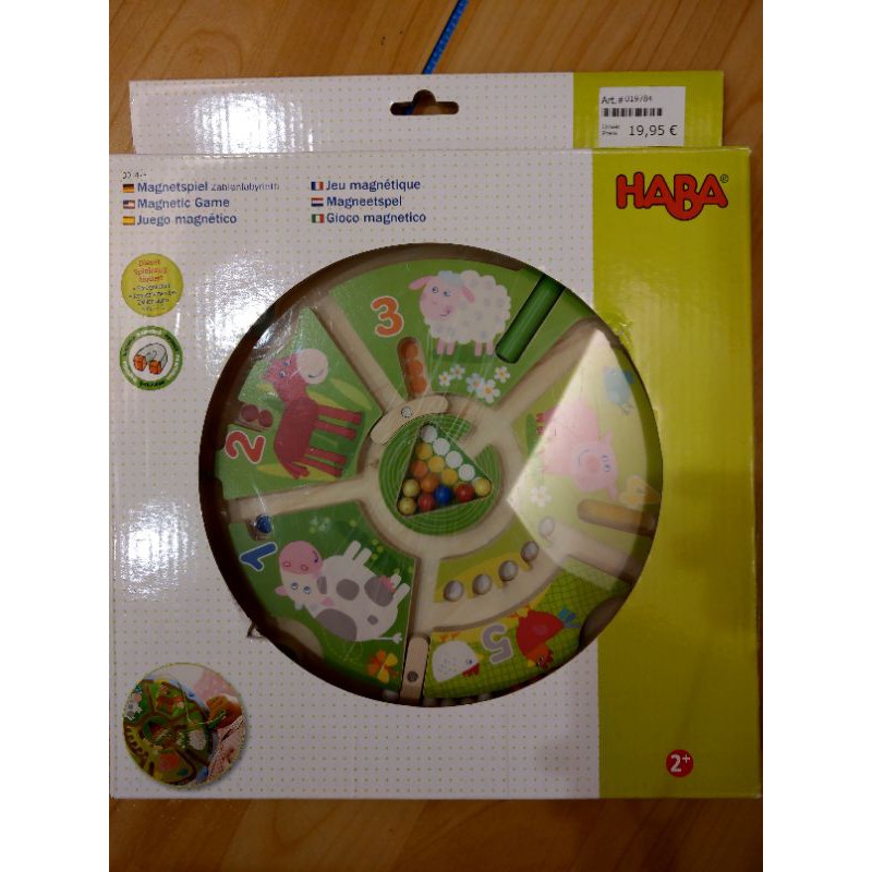 德國HABA 二手 磁鐵木製遊戲 數字迷宮