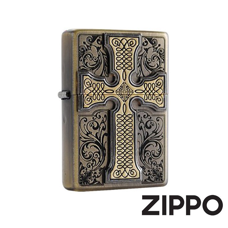 Zippo 信仰十字架 仿古黃銅 防風打火機韓國設計za 1 59d 蝦皮購物