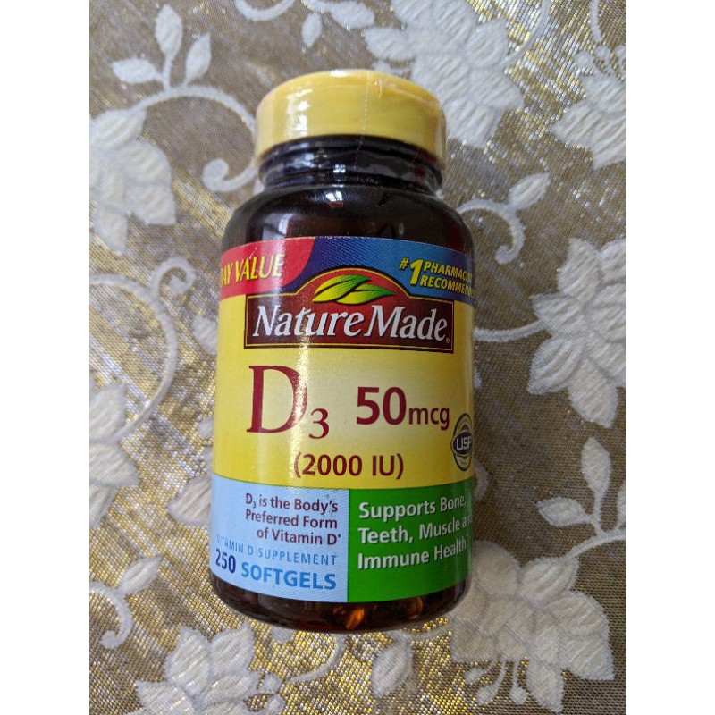 [Nature Made] D3 維他命 2000 IU (50 mcg) 250顆裝 全新未拆封