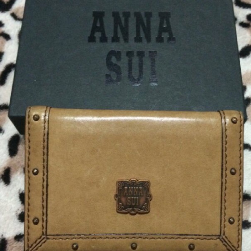 💖✨妮妮小舖✨💖【二手品】Anna Sui 安娜蘇淺棕色証件夾/名片夾**㊣專櫃貨㊣