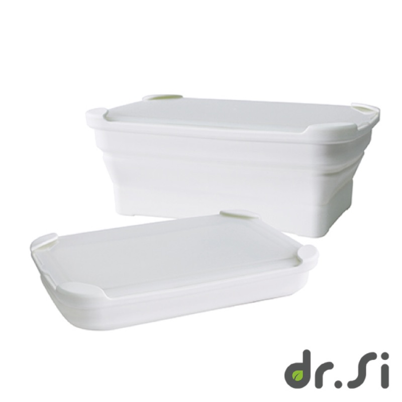 【Dr.Si】矽寶巧餐盒/摺疊餐盒 Lunch box 1200ml (白色)