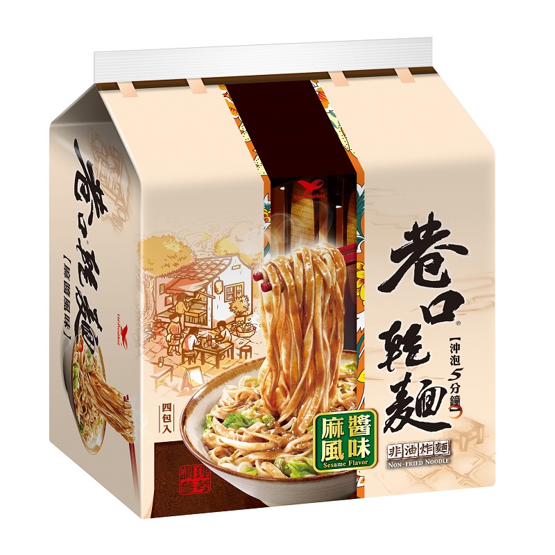 統一巷口乾麵麻醬風味(袋) 100g克 x 4【家樂福】