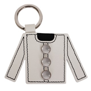 agnes b.-衣服造型皮革鑰匙/白