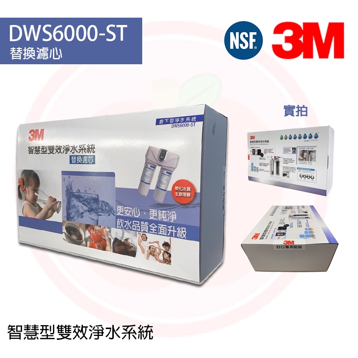 ❤頻頻小舖❤ 含稅ღ 3M DWS6000 雙管替換濾心 P-165BN 樹脂 DWS6000-C-C活性碳 原廠公司貨