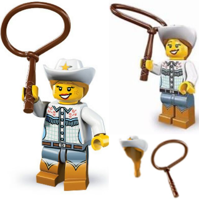 LEGO 樂高 8833 Minifigures 第6代 女牛仔 人偶包 稀有配件 白色 牛仔帽 71018