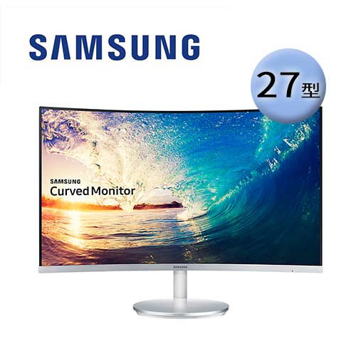 全新公司貨 Samsung 27吋曲面白色鏡面背板螢幕c27f591fde 蝦皮購物