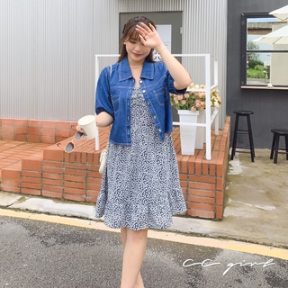 CCGIRL中大尺碼 小清新碎花洋裝/短版牛仔外套 適L～5L《31515洋裝/31522外套》大尺碼女裝中大尺碼洋裝