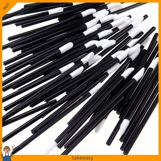 100 件一次性唇刷唇彩口紅棒塗抹器化妝工具