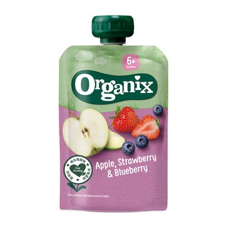 《囍綠》Organix 水果纖泥-蘋果草莓藍莓6m+