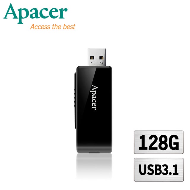 Apacer宇瞻 128GB AH350-高速碟USB3.1 Gen1 -酷黑跑車