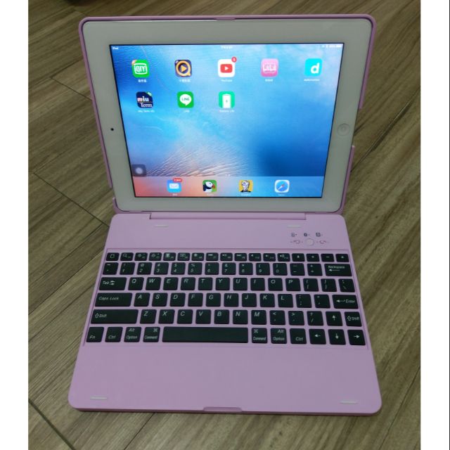 【二手良品】ipad2 ipad3 ipad4 藍牙鍵盤 保護套 粉色 keyboard case for ipad