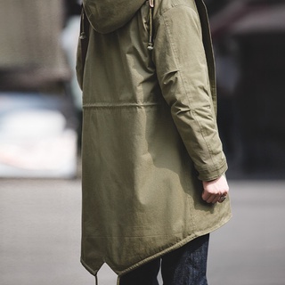 馬登工裝冬季美式M51魚尾風衣派克服男士棉衣中長款連帽男（加厚鋪棉）