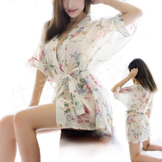 【實體店面現貨】性感雪紡薄紗浴袍 罩衫 透明 制服 誘惑 性感睡衣 睡袍 角色扮演 1259