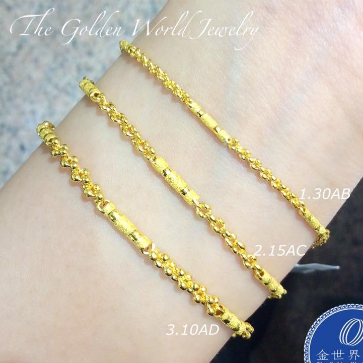 金世界珠寶-黃金9999珍珠桂花管手鍊 桂花 實心 耐戴 簡單 素素的
