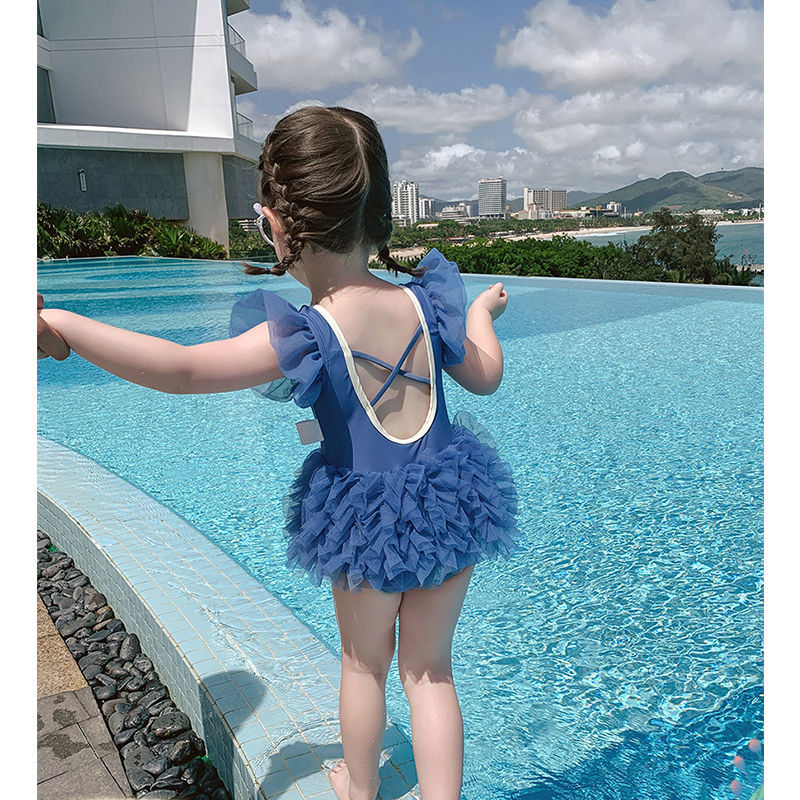 🌼兒童連身泳裝 泳衣 女童泳衣 公主裙子2021新款時髦洋氣兒童連體泳衣女 寶寶泳裝 美人魚 寶寶 連身泳衣