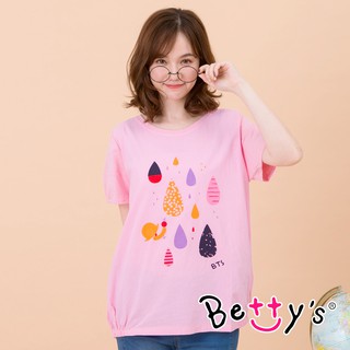 betty’s貝蒂思(95)微透膚彩色印花T-shirt(粉色)