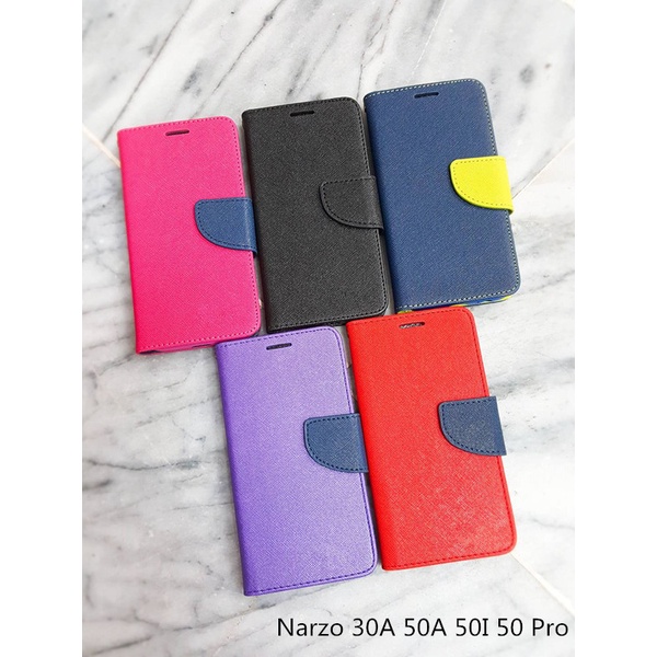 Realme Narzo 30A 50i 50A 50 Pro 經典雙色可站立式皮套 保護殼
