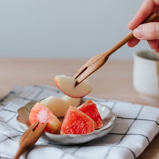 天然柚木水果叉 水果簽 甜點叉 無上漆無上蠟 蛋糕叉糕點叉 原木餐具 質感餐具 Mi-13【樂木家居品物】