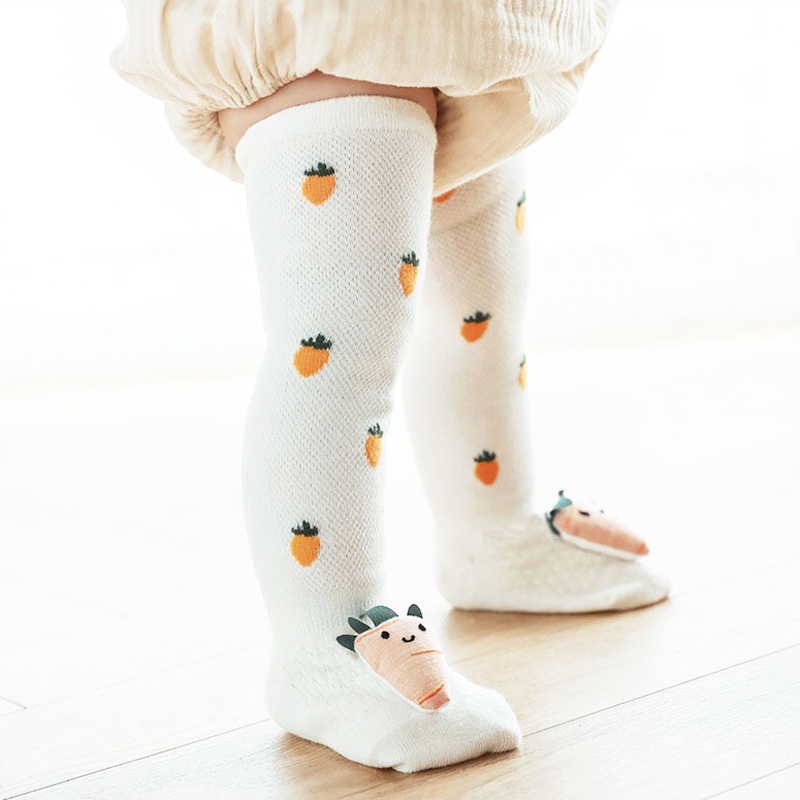 嬰兒公仔襪 新生兒長筒襪 防滑襪 防蚊襪 幼兒襪 兒童襪 寶寶襪 地板襪 止滑襪 水果 可愛 0-3歲
