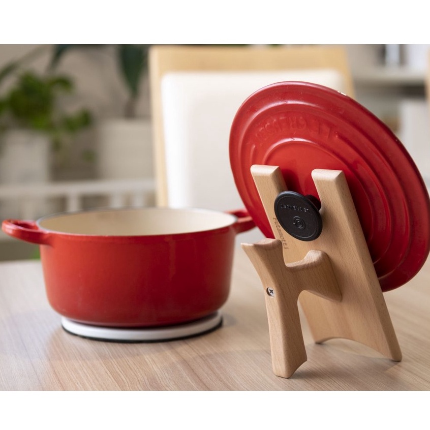 【鑄鐵鍋蓋架】Futamotti 鍋蓋 鑄鐵鍋 鍋架 木質 STAUB Vermicular LE CREUSET